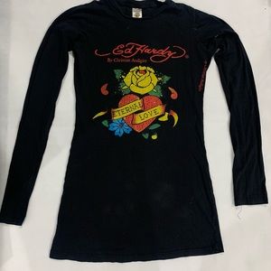 - Ed Hardy - black - medium - long sleeve -y2k